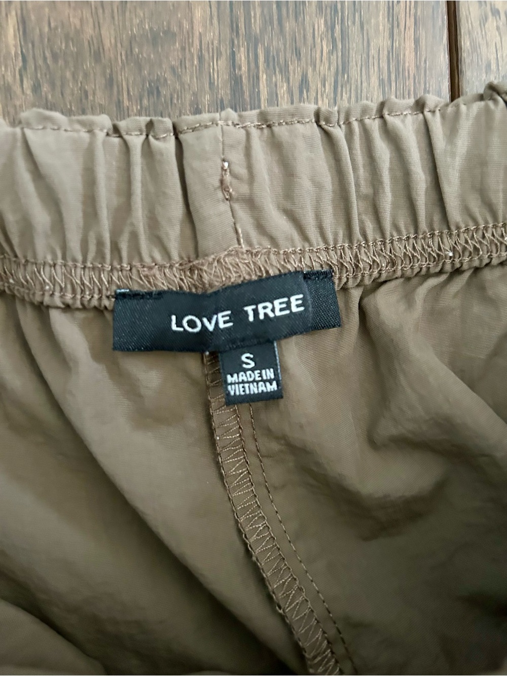 Love Tree Brown Nylon Cargo Jogger Pants Utility Parachute Style Size Small - Picture 4 of 5